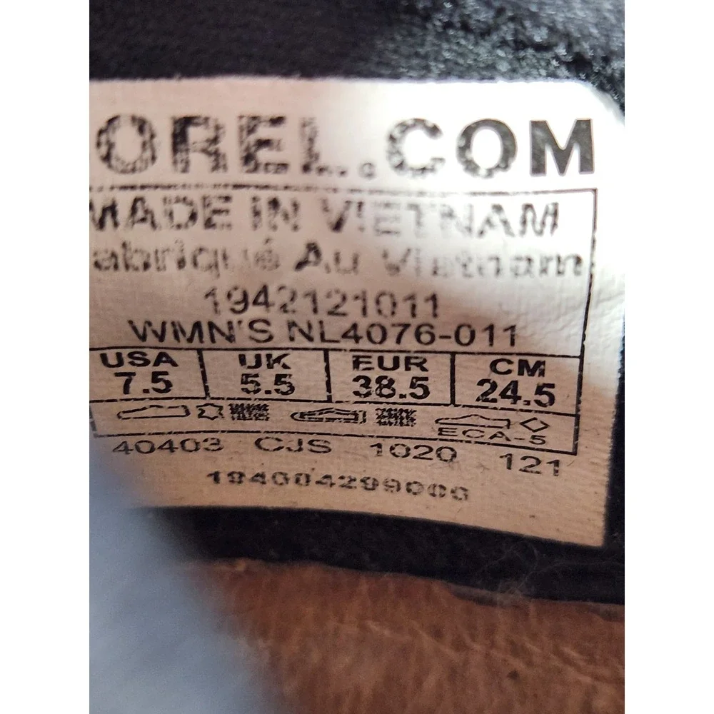 Sorel Kinetic Impact Strap Womens 7.5 Black Yellow NL4076-011 Sneakers